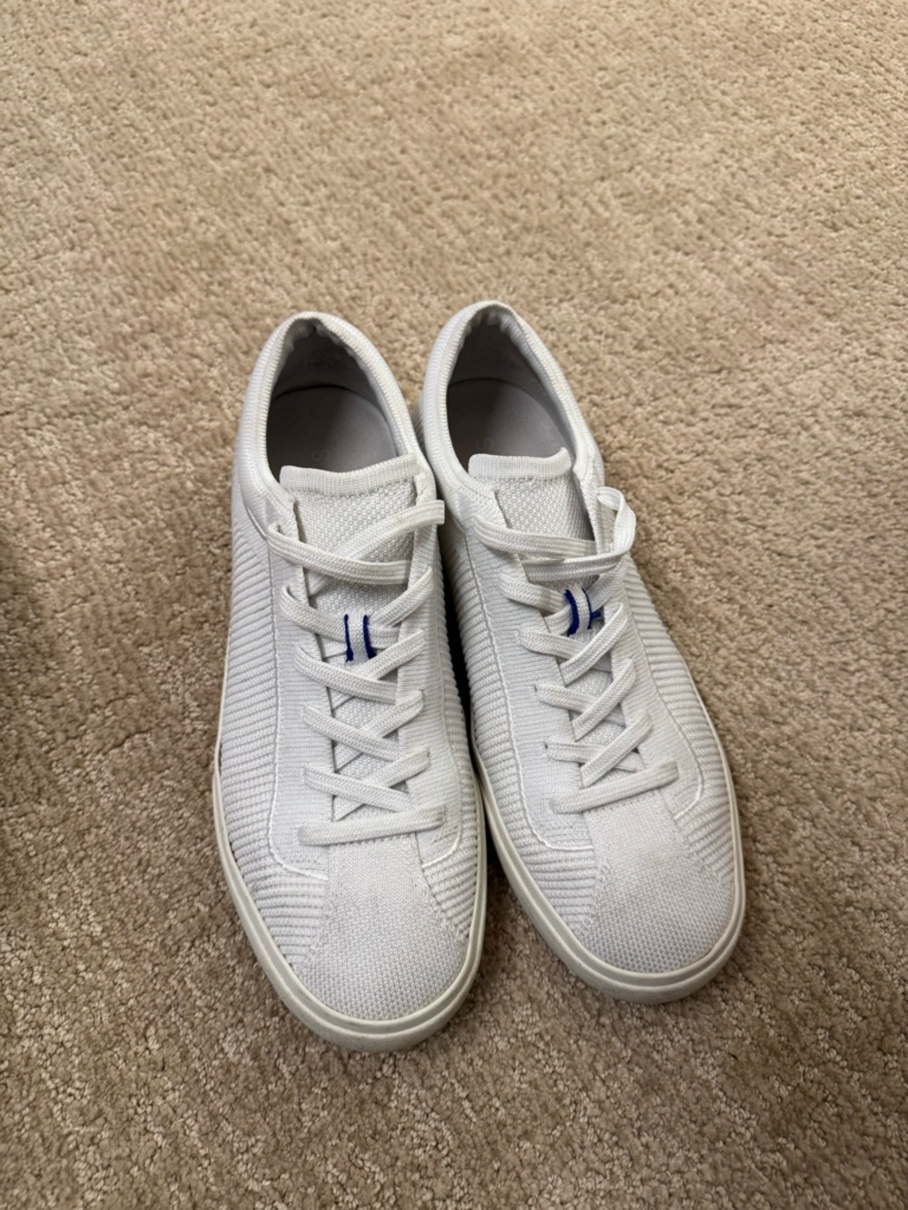 Rothy's Women's White Knit Lace-Up Sneakers